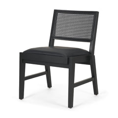 Reid Black Cane Back Dining Side Chair - Ornate Home