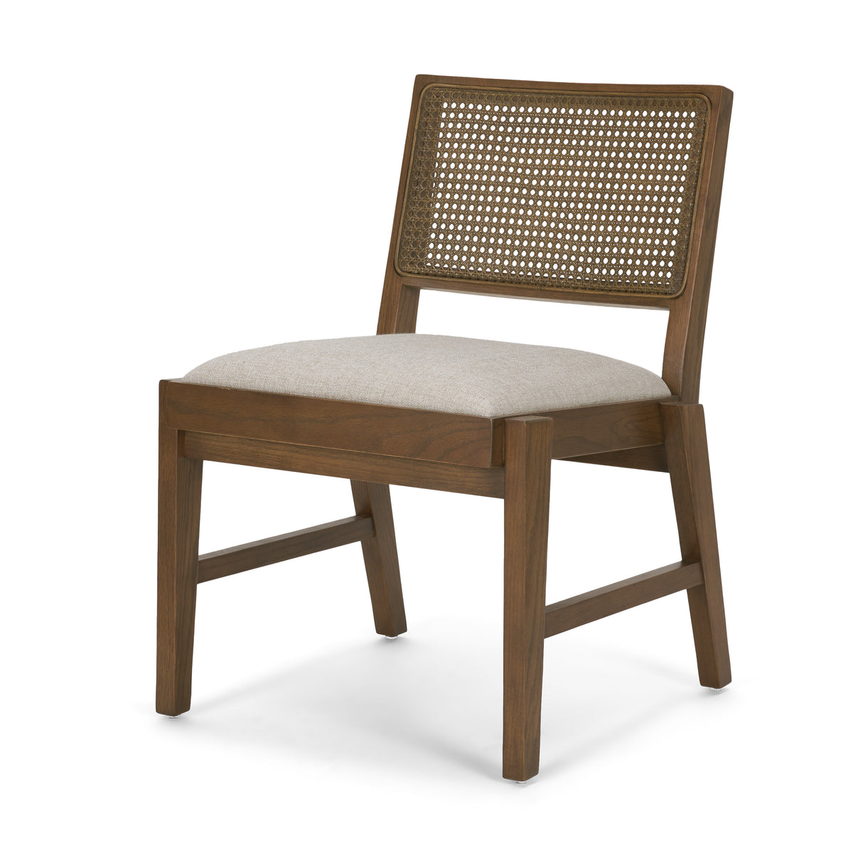 Reid Cream/Brown Cane Back Dining Side Chair (Set of 2) - Ornate Home