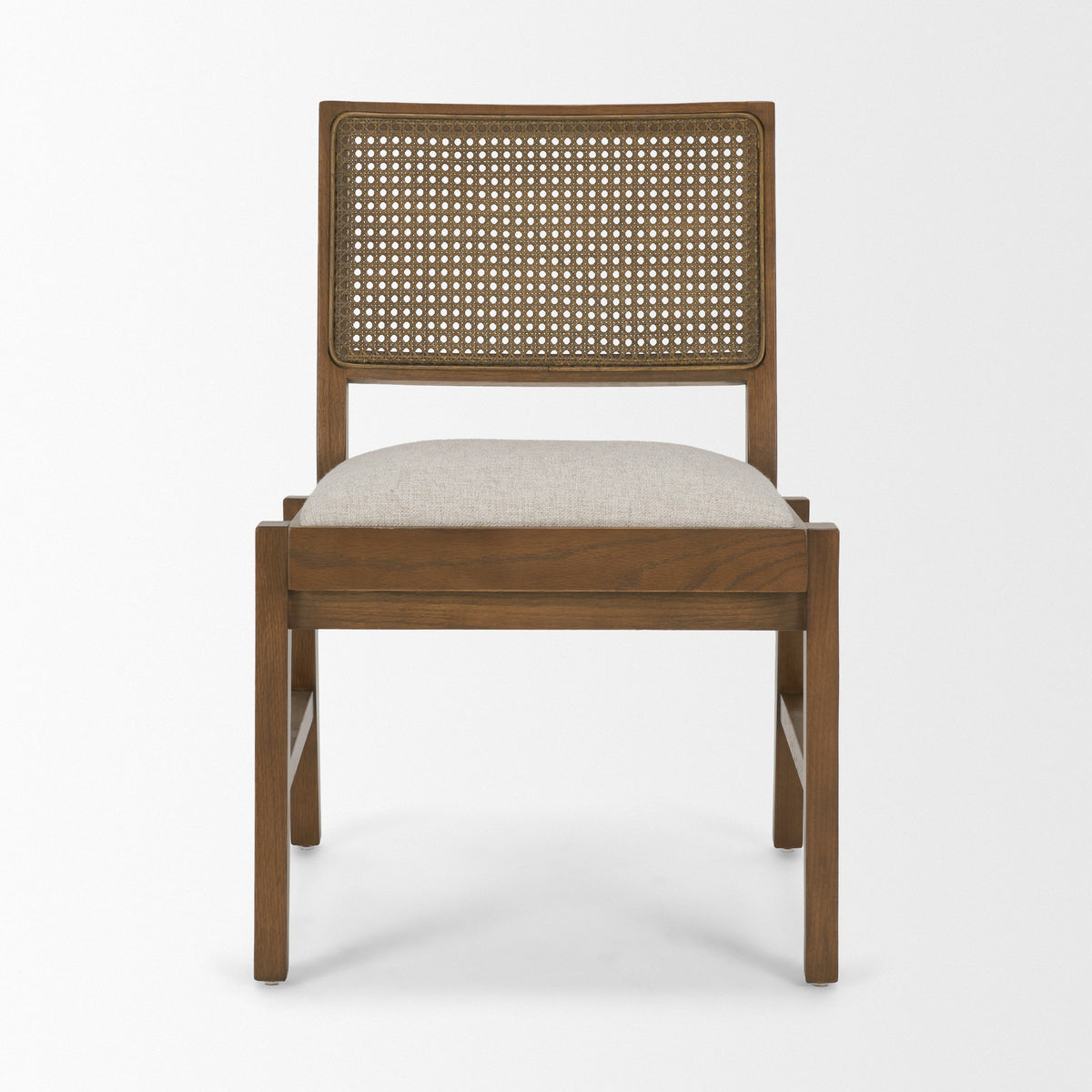Reid Cream/Brown Cane Back Dining Side Chair (Set of 2) - Ornate Home