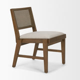 Reid Cream/Brown Cane Back Dining Side Chair (Set of 2) - Ornate Home