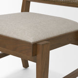 Reid Cream/Brown Cane Back Dining Side Chair (Set of 2) - Ornate Home