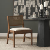 Reid Cream/Brown Cane Back Dining Side Chair (Set of 2) - Ornate Home