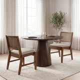 Reid Cream/Brown Cane Back Dining Side Chair (Set of 2) - Ornate Home