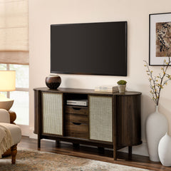 Reid Walnut 63" Curved Sideboard - Ornate Home