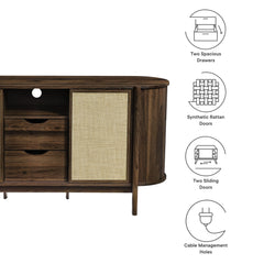 Reid Walnut 63" Curved Sideboard - Ornate Home
