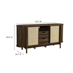 Reid Walnut 63" Curved Sideboard - Ornate Home