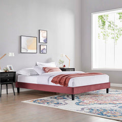 Reign Dusty Rose Performance Velvet King Platform Bed Frame - Ornate Home