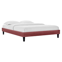 Reign Dusty Rose Performance Velvet King Platform Bed Frame - Ornate Home