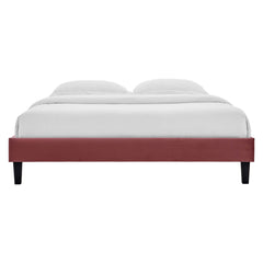 Reign Dusty Rose Performance Velvet King Platform Bed Frame - Ornate Home