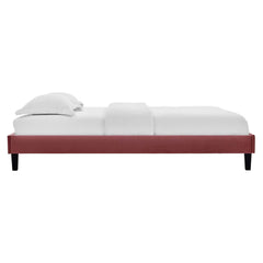 Reign Dusty Rose Performance Velvet Queen Platform Bed Frame - Ornate Home