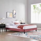 Reign Dusty Rose Performance Velvet Twin Platform Bed Frame - Ornate Home