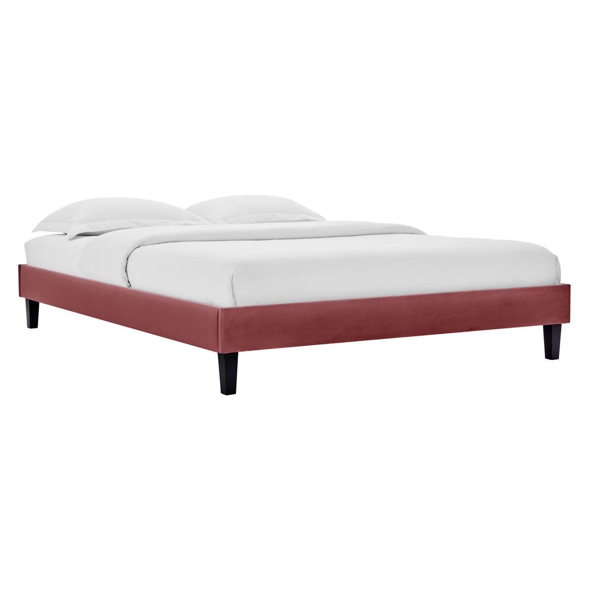 Reign Dusty Rose Performance Velvet Twin Platform Bed Frame - Ornate Home