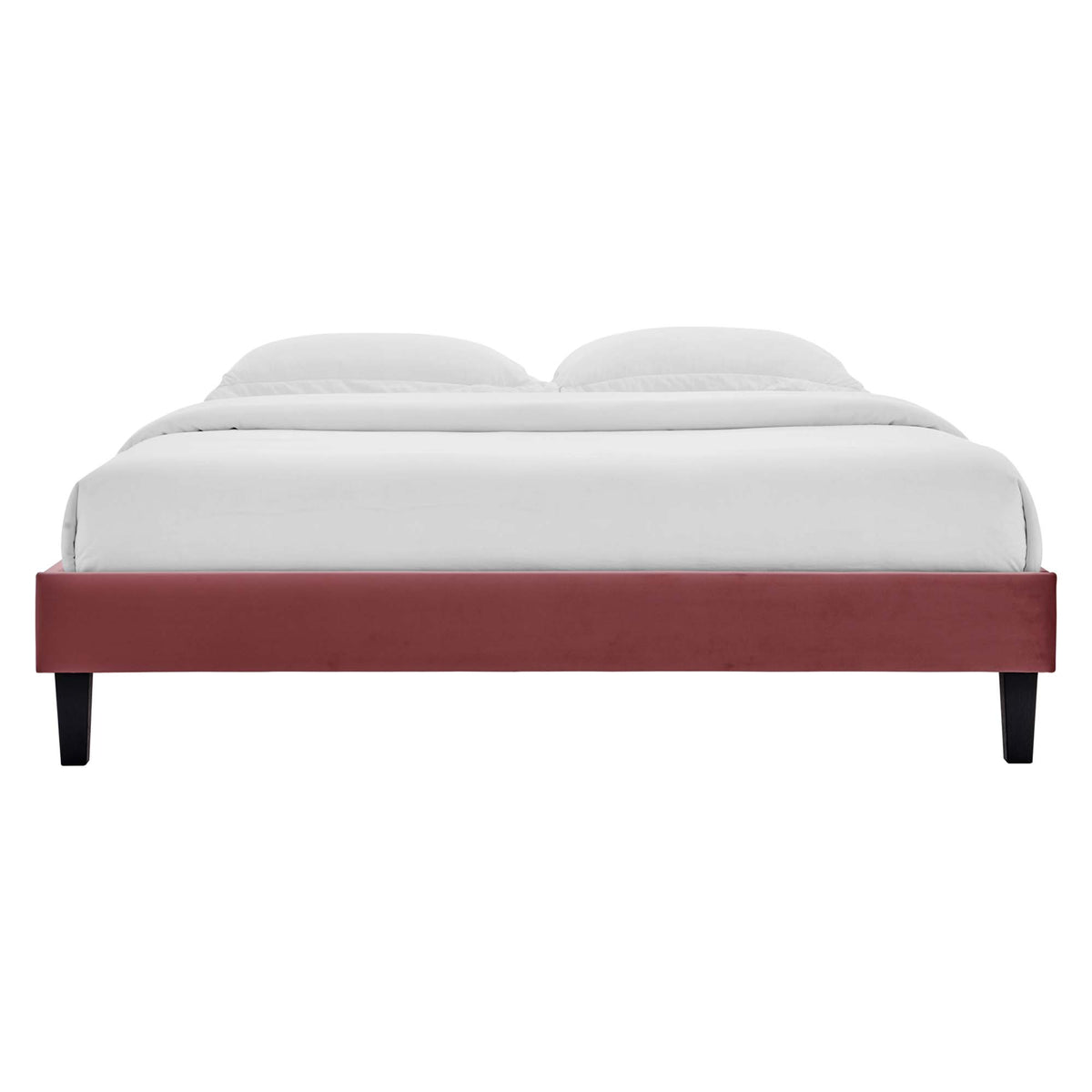Reign Dusty Rose Performance Velvet Twin Platform Bed Frame - Ornate Home