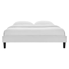 Reign Light Gray Performance Velvet Full Platform Bed Frame - Ornate Home