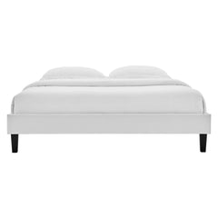 Reign Light Gray Performance Velvet Queen Platform Bed Frame - Ornate Home