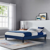 Reign Navy Performance Velvet Full Platform Bed Frame - Ornate Home