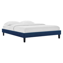 Reign Navy Performance Velvet Full Platform Bed Frame - Ornate Home