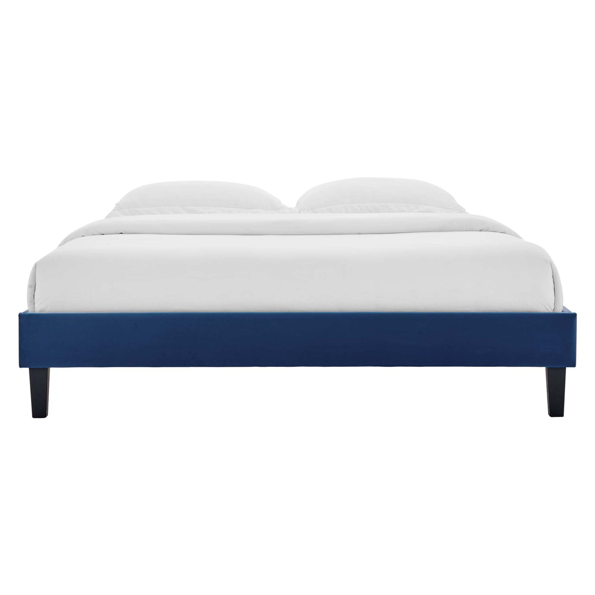 Reign Navy Performance Velvet King Platform Bed Frame - Ornate Home