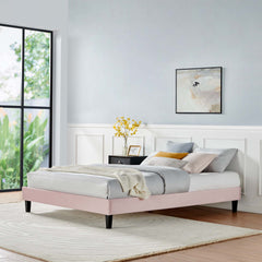 Reign Pink Performance Velvet Full Platform Bed Frame - Ornate Home