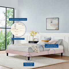 Reign Pink Performance Velvet Full Platform Bed Frame - Ornate Home