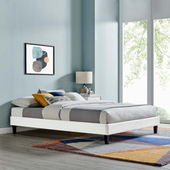 Reign White Performance Velvet King Platform Bed Frame - Ornate Home
