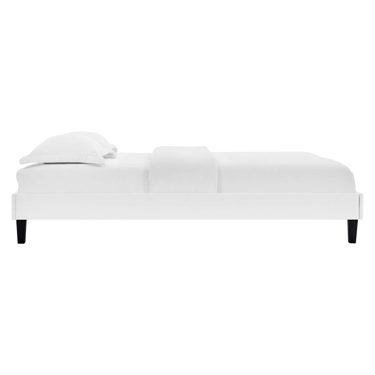 Reign White Performance Velvet Queen Platform Bed Frame - Ornate Home