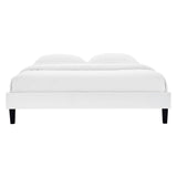 Reign White Performance Velvet Queen Platform Bed Frame - Ornate Home
