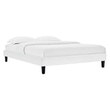 Reign White Performance Velvet Queen Platform Bed Frame - Ornate Home