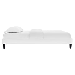 Reign White Performance Velvet Twin Platform Bed Frame - Ornate Home