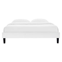 Reign White Performance Velvet Twin Platform Bed Frame - Ornate Home
