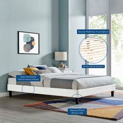 Reign White Performance Velvet Twin Platform Bed Frame - Ornate Home