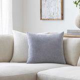 Reijo Silver&Blue Linen Look Accent Pillow - Ornate Home