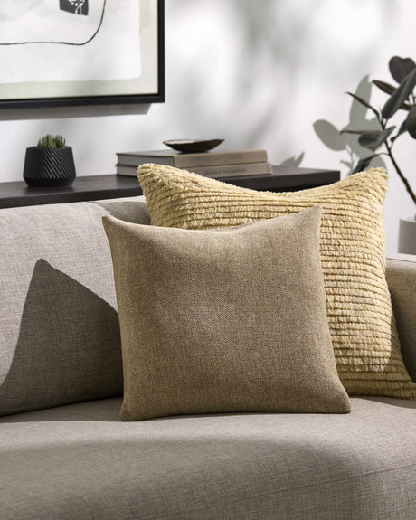 Reijo Tan Linen Look Accent Pillow - Ornate Home