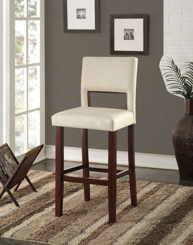 Reiko White/Espresso Bar Chair - Ornate Home