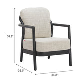 Rein Beige Accent Chair - Ornate Home