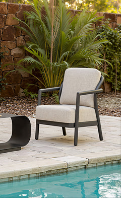 Rein Beige Outdoor Accent Chair - Ornate Home