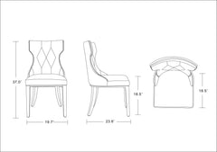 Reine Faux Leather Dining Chair (Set of Two) in Saddle and Walnut - Ornate Home
