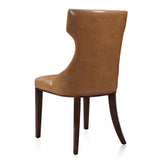 Reine Faux Leather Dining Chair (Set of Two) in Saddle and Walnut - Ornate Home