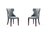 Reine Faux Leather Dining Chair in Pebble Grey (set of 2) - Ornate Home