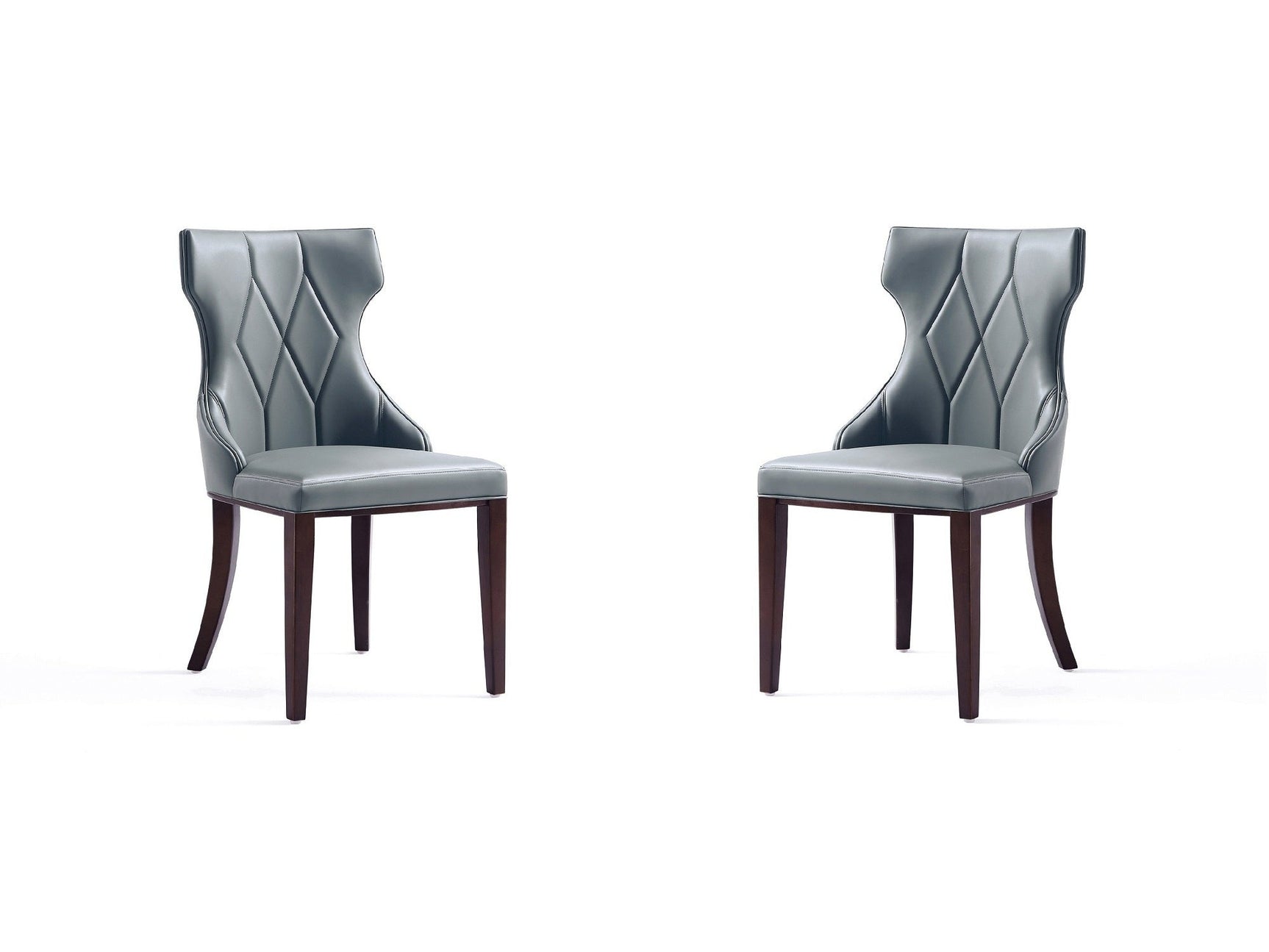 Reine Faux Leather Dining Chair in Pebble Grey (set of 2) - Ornate Home