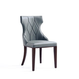 Reine Faux Leather Dining Chair in Pebble Grey (set of 2) - Ornate Home