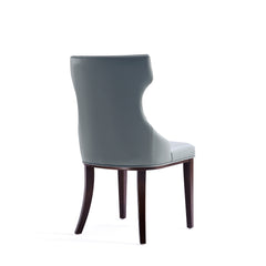 Reine Faux Leather Dining Chair in Pebble Grey (set of 2) - Ornate Home