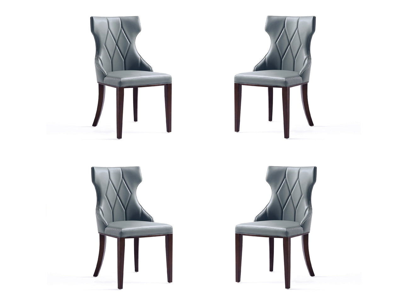 Reine Faux Leather Dining Chair in Pebble Grey (set of 4) - Ornate Home