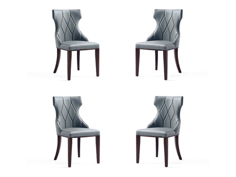 Reine Faux Leather Dining Chair in Pebble Grey (set of 4) - Ornate Home