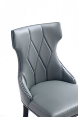 Reine Faux Leather Dining Chair in Pebble Grey (set of 4) - Ornate Home