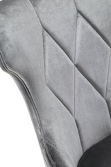 Reine Velvet Dining Chair (Set of Two) in Grey and Walnut - Ornate Home