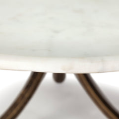 Reinhardt Gold 36" Round Glass Top Marble Shelf Metal Base Coffee Table - Ornate Home