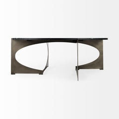 Reinhold Black Marble Top Iron Coffee Table - Ornate Home
