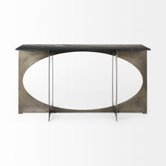 Reinhold Black Marble Top Iron Console Table - Ornate Home