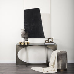 Reinhold Black Marble Top Iron Console Table - Ornate Home
